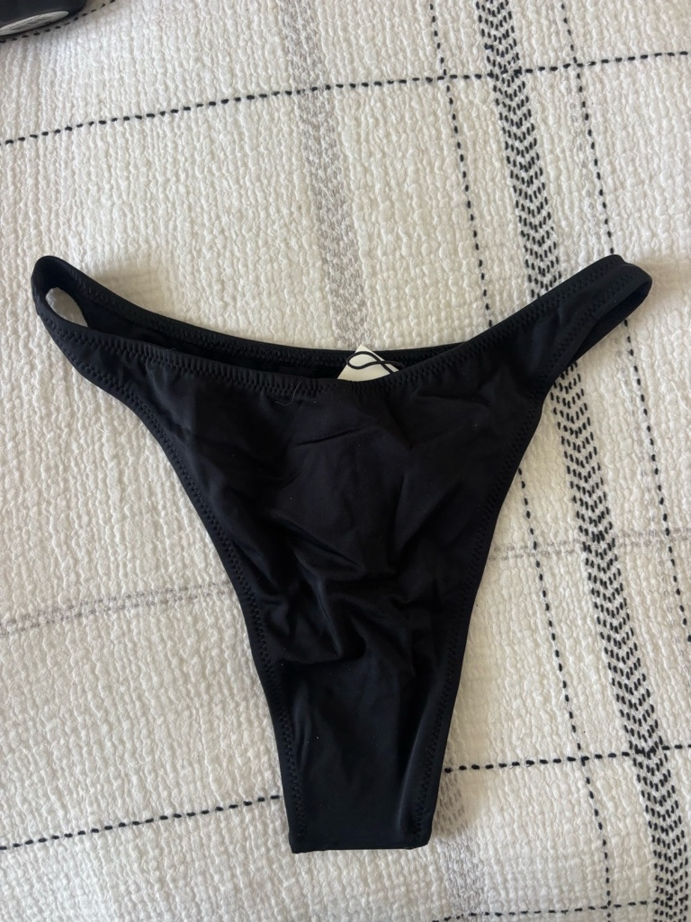 SOLID & STRIPED Black High-Leg Bikini Bottom